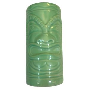 Bacardi Tiki Totem Tumbler Ceramic Green Anejo Cuatro 5.75" x 3" Barware